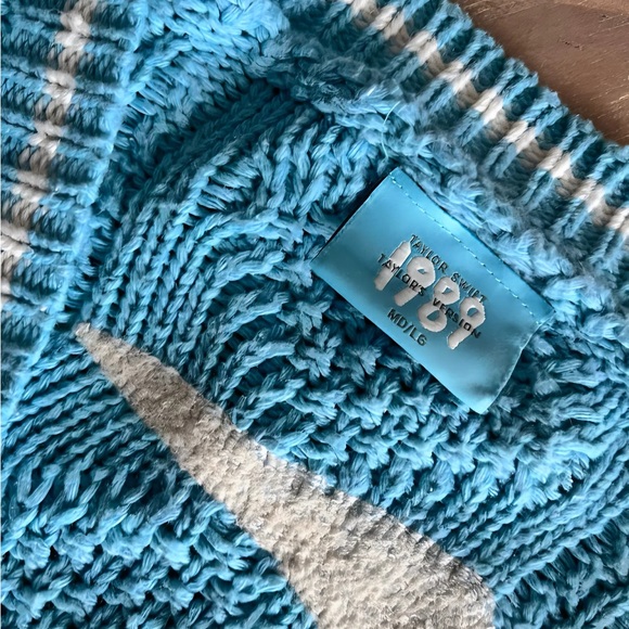 Blue Taylor swift 1989 Taylor’s version Cable Knit Women's Sweater - Picture 3 of 4